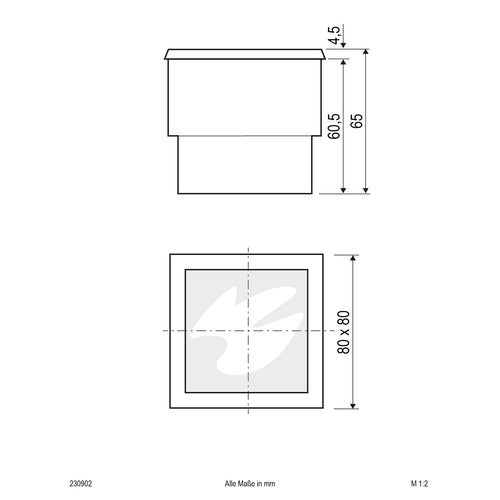 EVN LED Bodeneinbauleuchte Pfasterstein Optik viereckig 80x80x40mm 0,8W 3000K 45lm 230V IP67