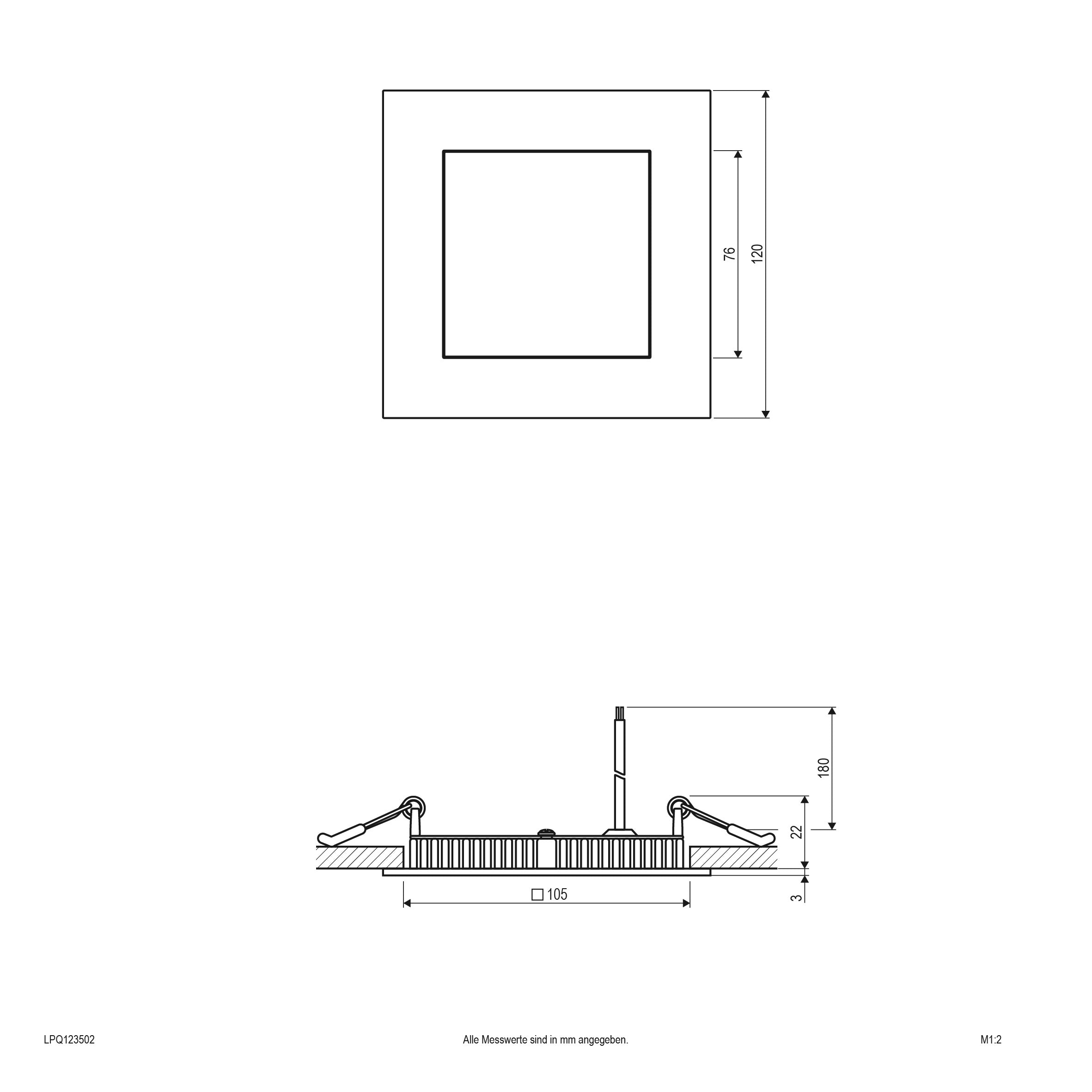 EVN LED Panel Silber viereckig 120x120x25mm 9W 3000K 600lm >80° IP20