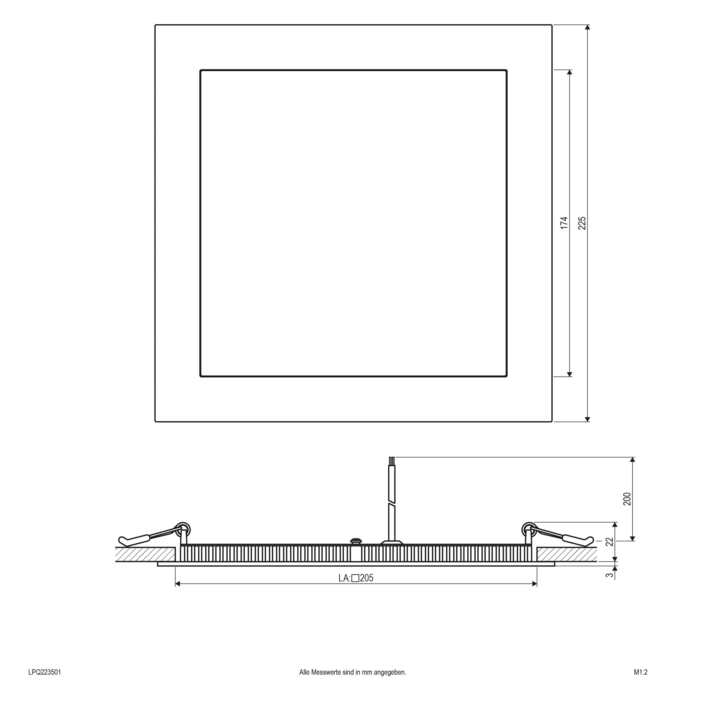 EVN LED Panel Silber viereckig 225x225x25mm 21W 4000K 1880lm >80° IP20
