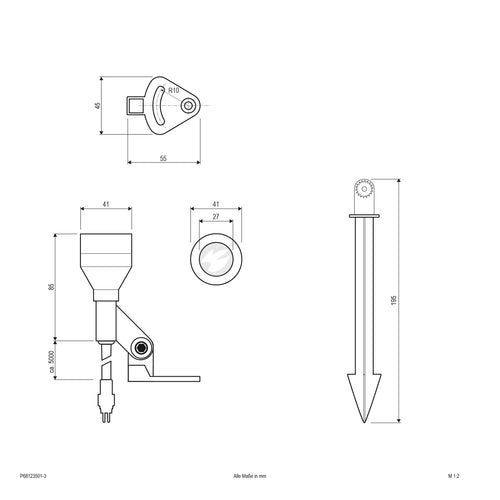 EVN LED Spot Edelstahl Optik schwenkbar rund 41mm 3,5W 6000K 240lm 21-40° 220-240V IP68 mit Erdspieß mit Montagefuß 3er Set