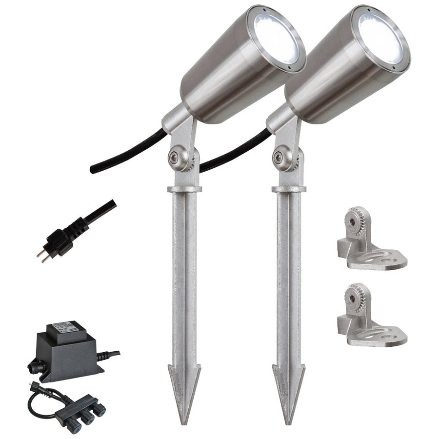 EVN Power-LED Spot Edelstahl Optik schwenkbar rund 56mm 6W 5000K 426lm 21-40° 230-240V IP68 2er Set