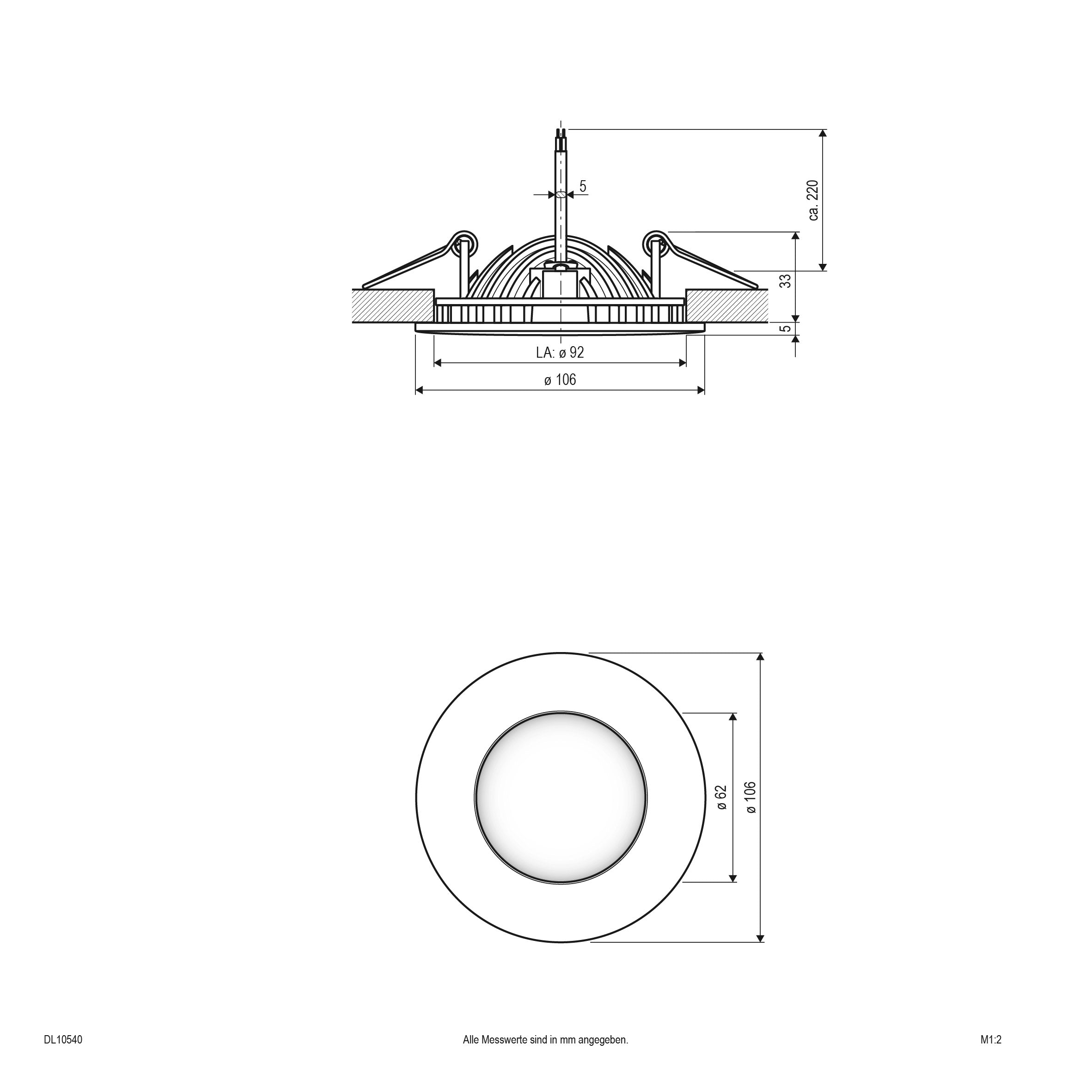 EVN LED Leuchte weiß rund 106x38mm 7W 4000K 363lm >80° IP20