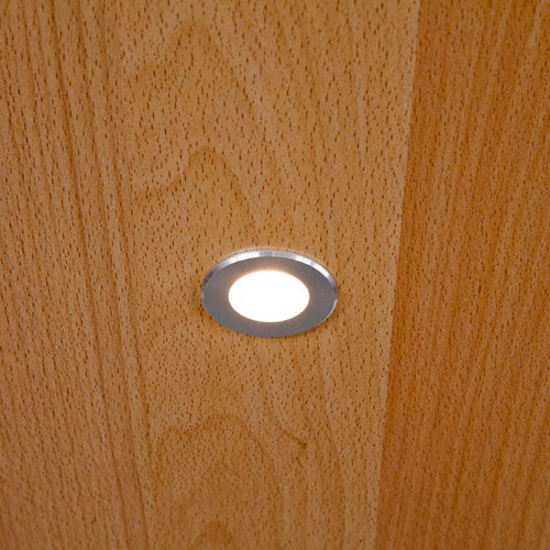 EVN LED Leuchte Silber rund 35x14mm 1,2W 3000K 100lm >80° 12V IP20