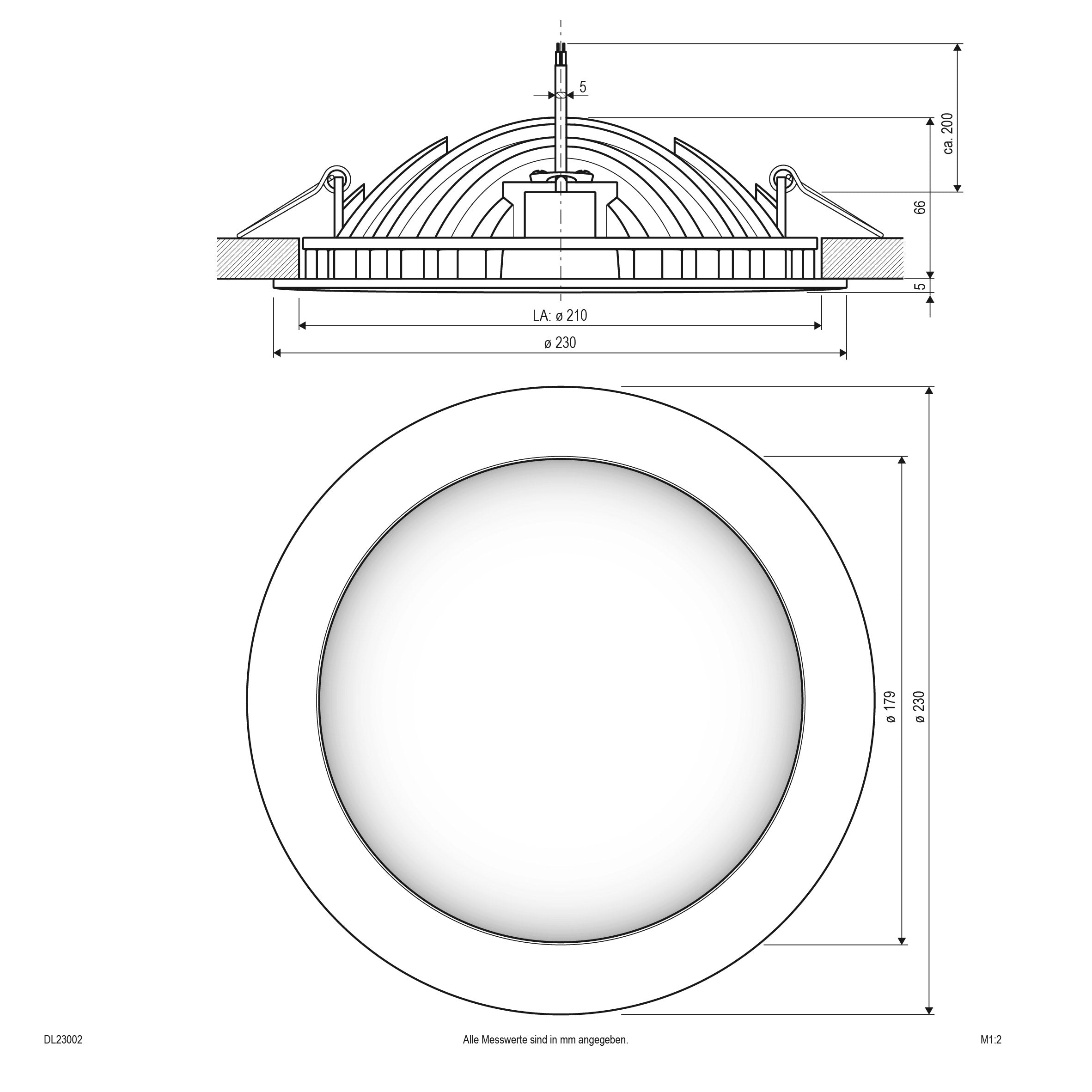EVN LED Leuchte weiß rund 230x71mm 24W 3000K 1228lm >80° IP20