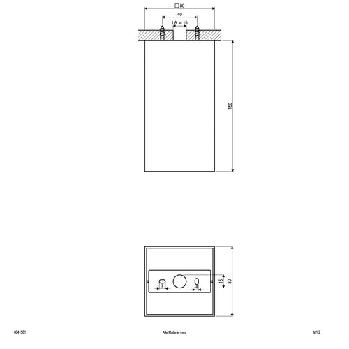 EVN Anbauleuchte weiß viereckig 80x80x150mm 230V IP20
