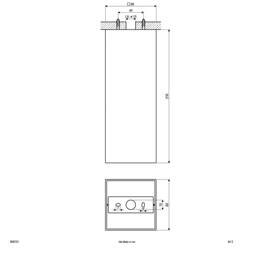 EVN Anbauleuchte weiß viereckig 80x80x210mm 230V IP20