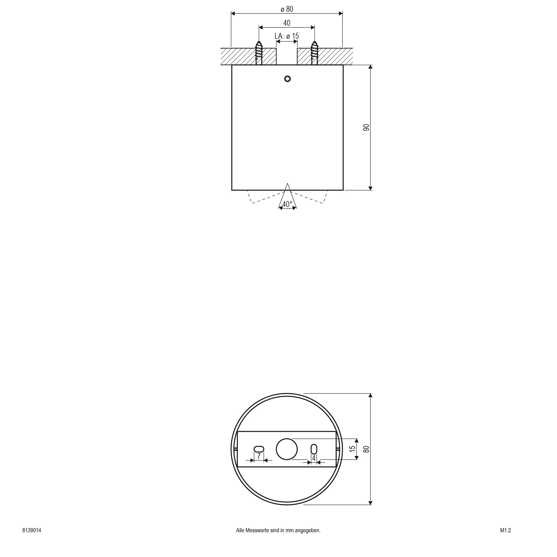 EVN Anbauleuchte Aluminium schwenkbar rund 80x90mm 230V IP20