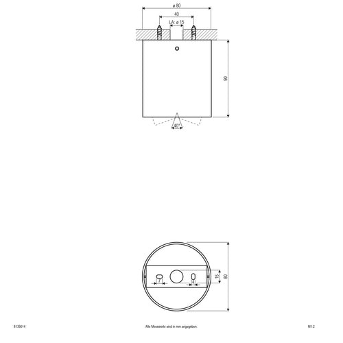 EVN Anbauleuchte Aluminium schwenkbar rund 80x90mm 230V IP20
