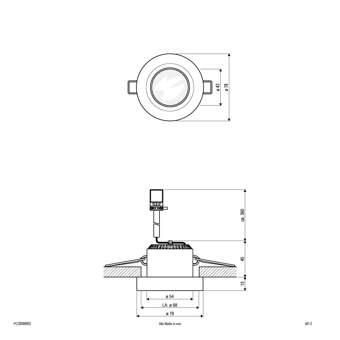 EVN LED Leuchte weiß rund 78x60mm 8W 2700K 600lm 21-40° 230V IP20