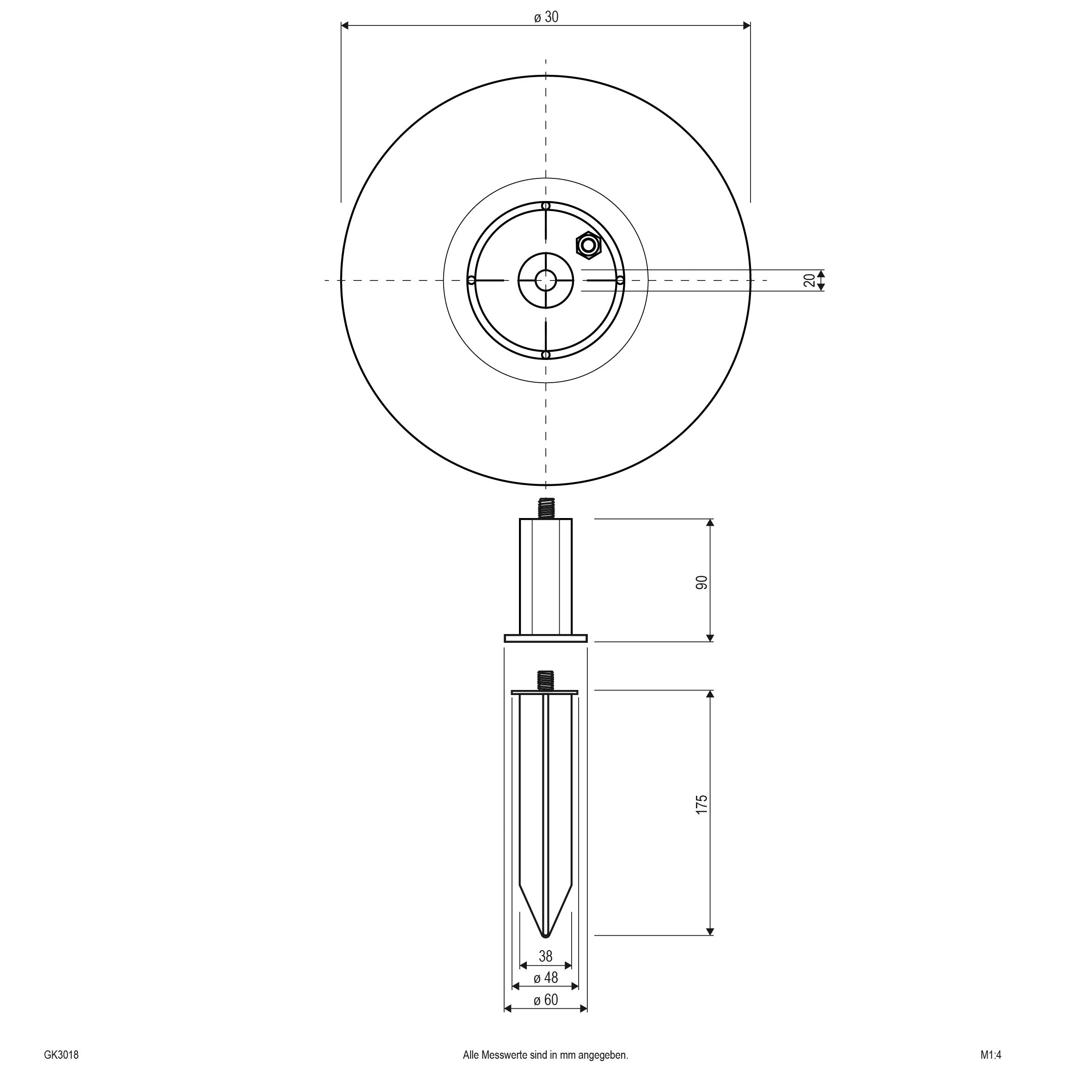 EVN Leuchte Kugel Steindesign 300mm 230V IP65