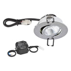 EVN Power-LED Leuchte inkl.Netzgerät Chrom schwenkbar rund 83x32mm 6W 4000K 683lm 21-40° 220-240V IP20