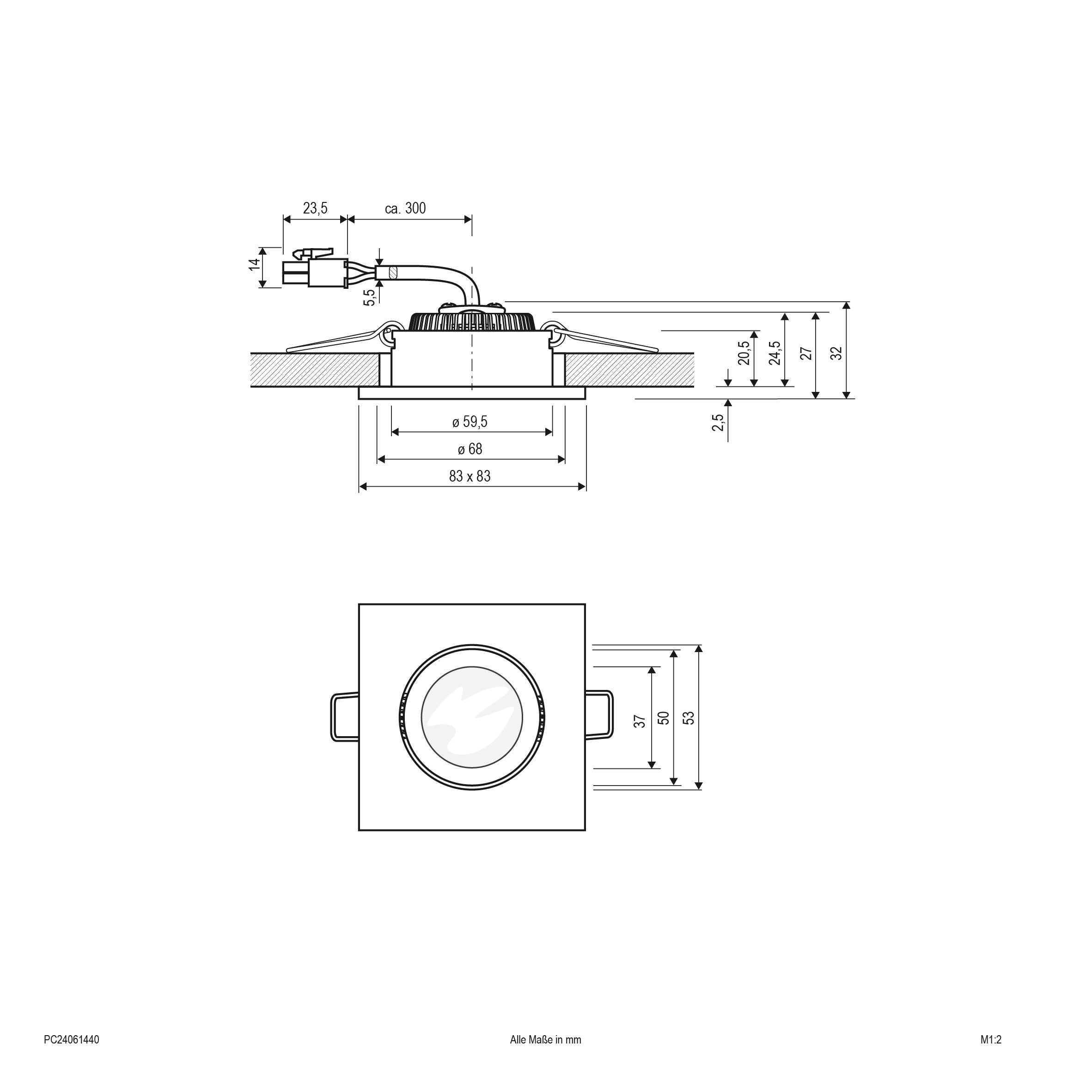 EVN Power-LED Leuchte Aluminium poliert schwenkbar viereckig 83x83x32mm 6W 4000K 683lm 21-40° IP20