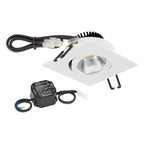 EVN Power-LED Leuchte weiß schwenkbar viereckig 83x83x32mm 6W 3000K 620lm 21-40° 220-240V IP20