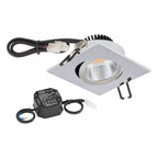 EVN Power-LED Leuchte Chrom schwenkbar viereckig 83x83x32mm 6W 4000K 683lm 21-40° 220-240V IP20