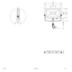 EVN LED Strahler Silber schwenkbar rechteckig 195x27,5x144mm 15W 3000K 1380lm >80° 220-240V IP65