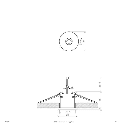 EVN Halogen Lichtpunkt Chrom matt rund 30x28mm 12V IP20