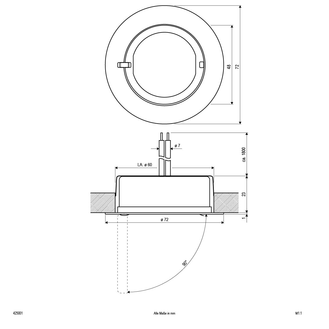 EVN Spot weiß rund 72x24mm 12V IP20