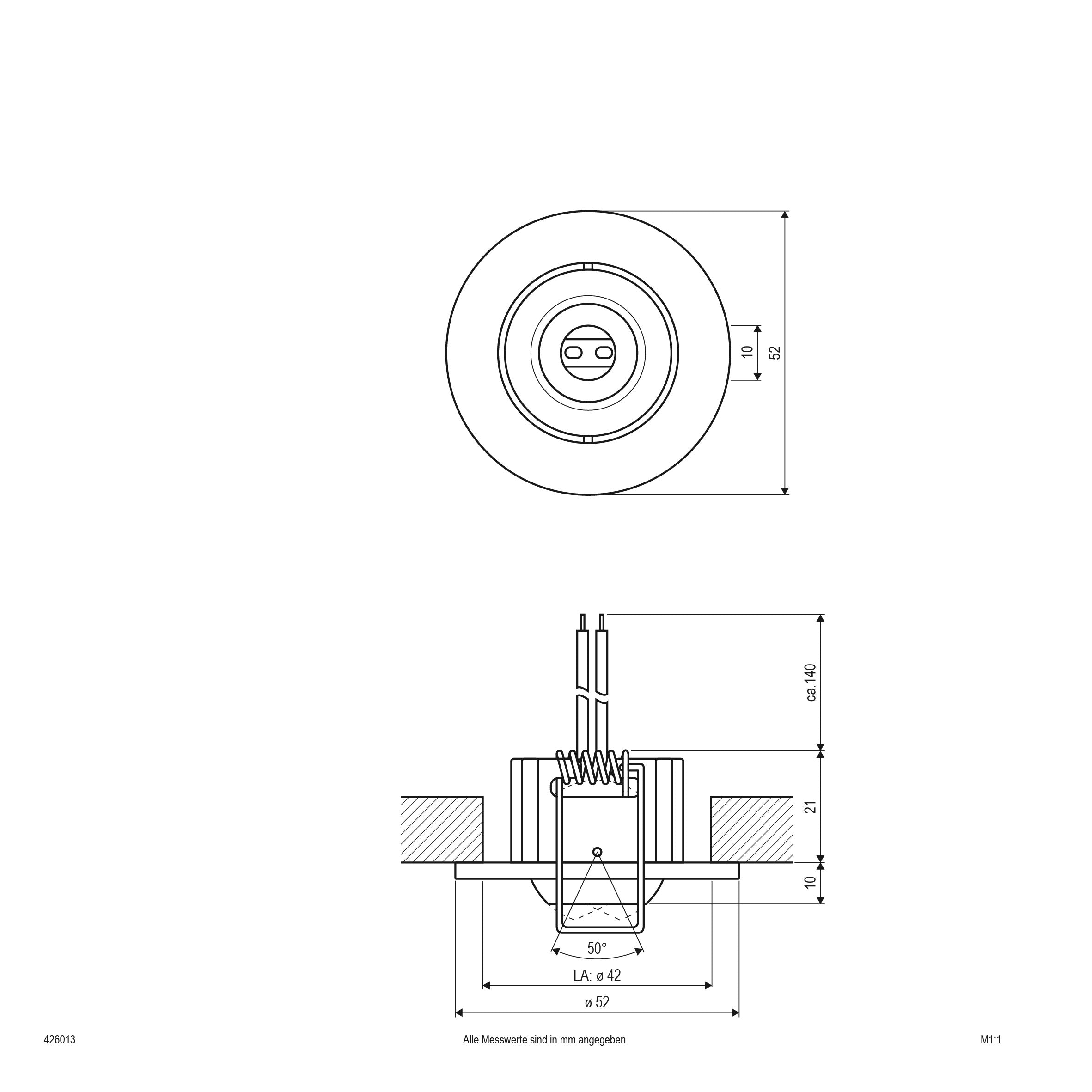 EVN Leuchte Chrom gebürstet schwenkbar rund 52x35mm 12V IP20