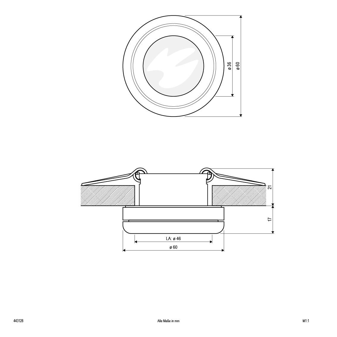 EVN Leuchte Silber rund 60x38mm 12V IP44