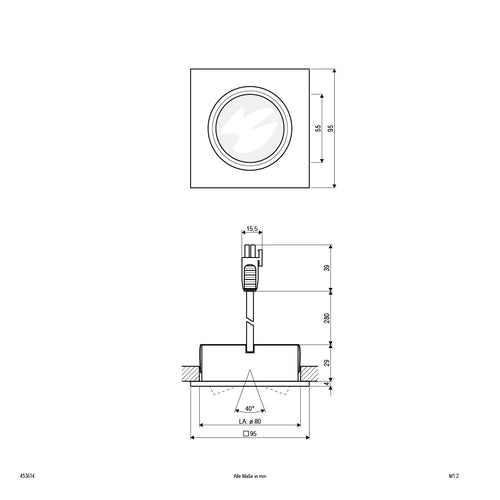 EVN Leuchte Aluminium schwenkbar viereckig 95x95x33mm 35W K 12V IP20