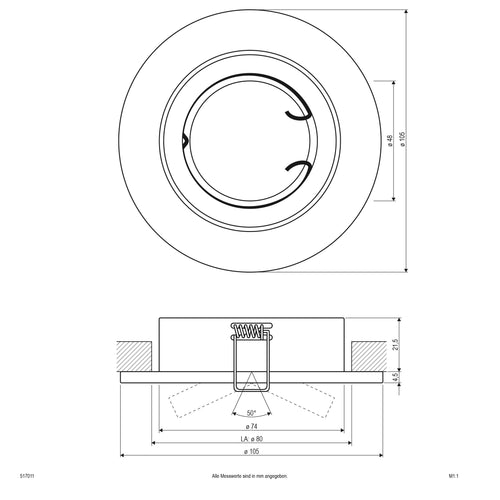 EVN Leuchte Chrom schwenkbar rund 105x26mm 12V IP20