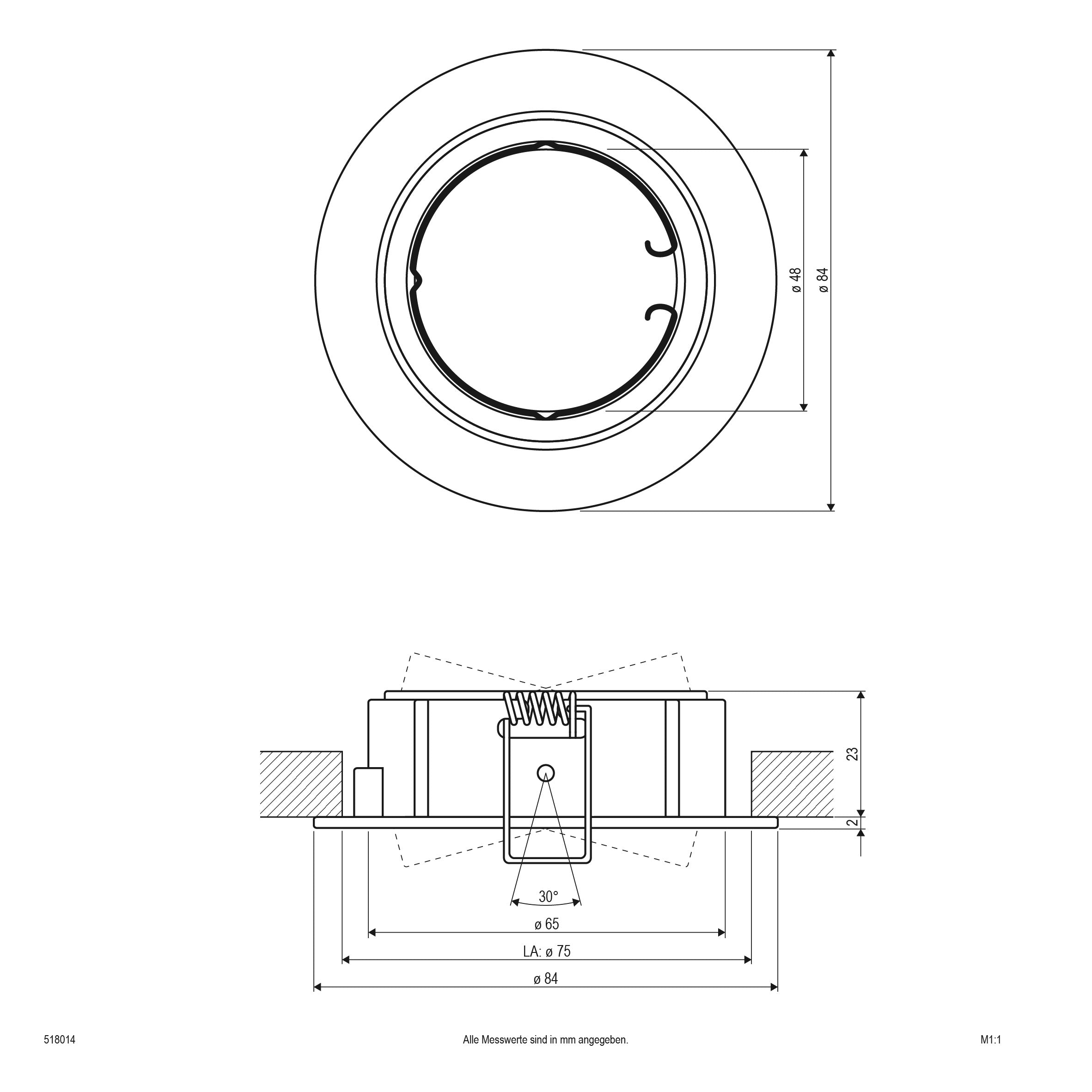 EVN Leuchte Chrom schwenkbar rund 84x25mm 12V IP20