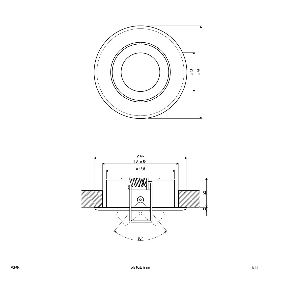 EVN Leuchte Aluminium schwenkbar rund 66x24mm 12V IP20
