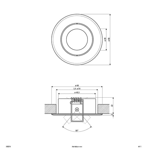 EVN Leuchte Aluminium schwenkbar rund 66x24mm 12V IP20