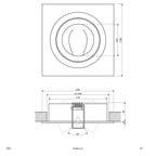 EVN Leuchte Aluminium poliert schwenkbar viereckig 92x92x28mm 12V IP20