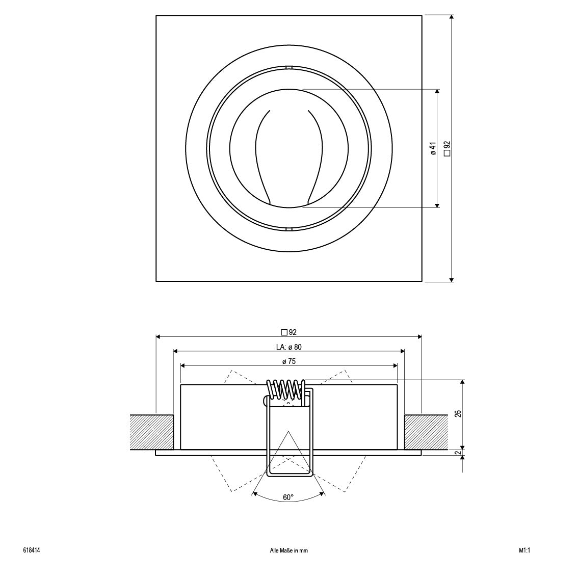 EVN Leuchte Aluminium poliert schwenkbar viereckig 92x92x28mm 12V IP20