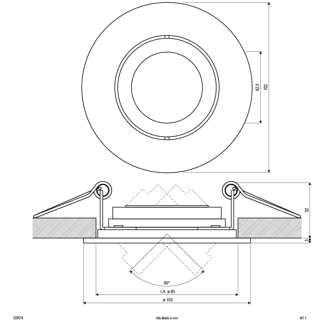 EVN Leuchte Aluminium schwenkbar drehbar rund 102x35mm 12V IP20