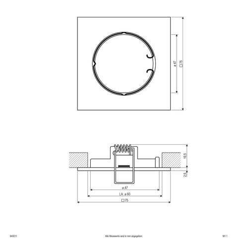 EVN Leuchte Chrom viereckig 75x75x22mm 12V IP20