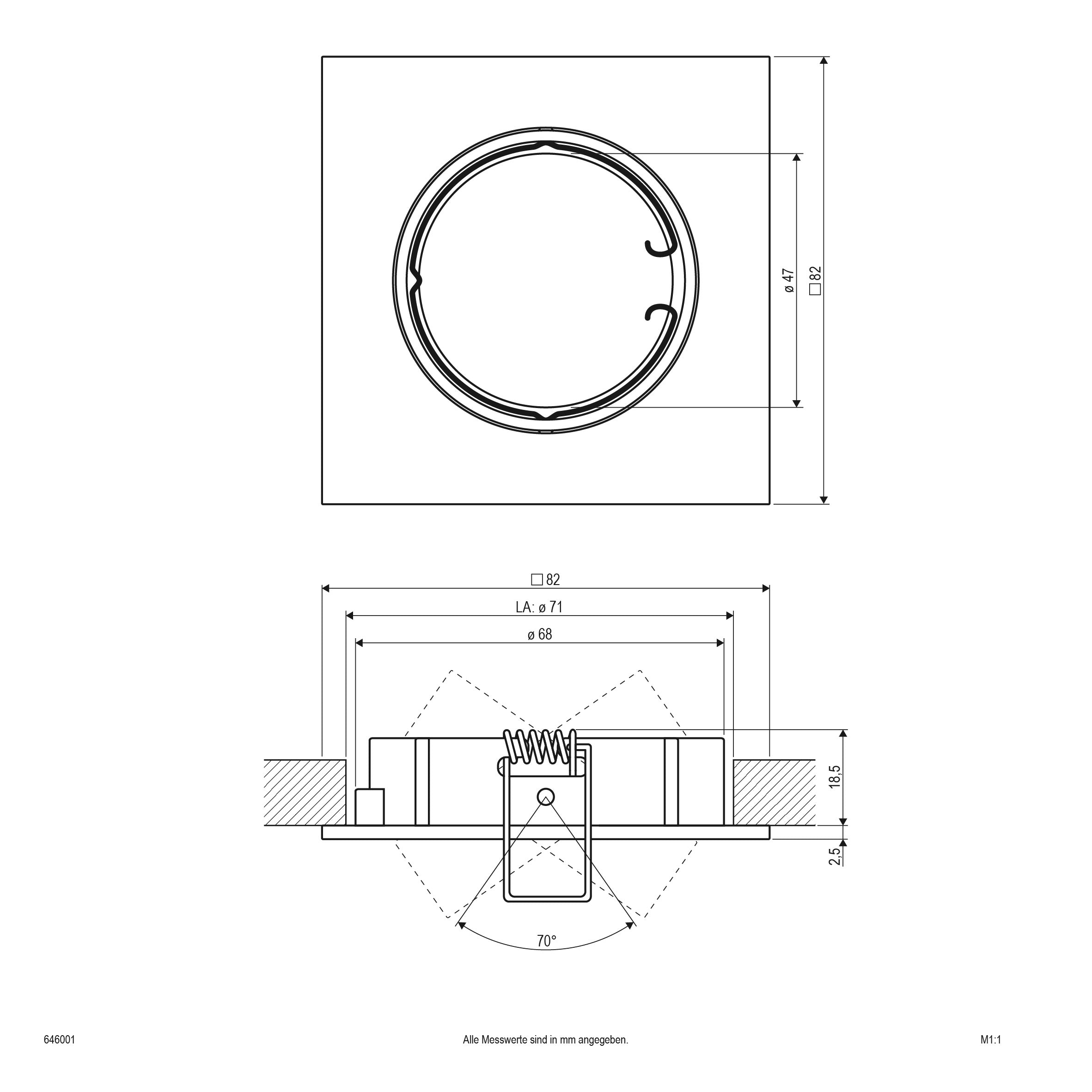 EVN Leuchte weiß schwenkbar viereckig 82x82x21mm 12V IP20