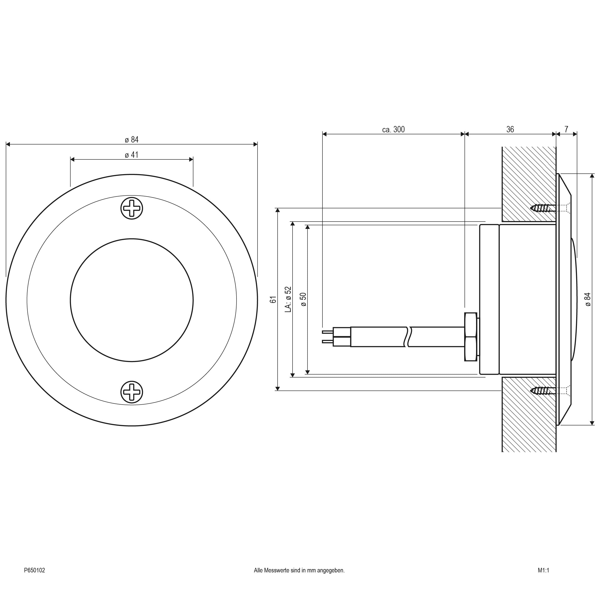 EVN LED Leuchte Aluminium rund 84x43mm 1W 3000K 60lm IP65