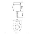 EVN LED Bodeneinbauleuchte Edelstahl Optik rund 63x73mm 2W 3000K 82lm 41-80° 220-240V IP65