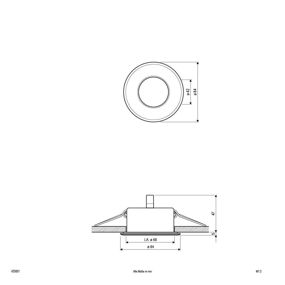 EVN Leuchte weiß rund 84x52mm 12V IP65