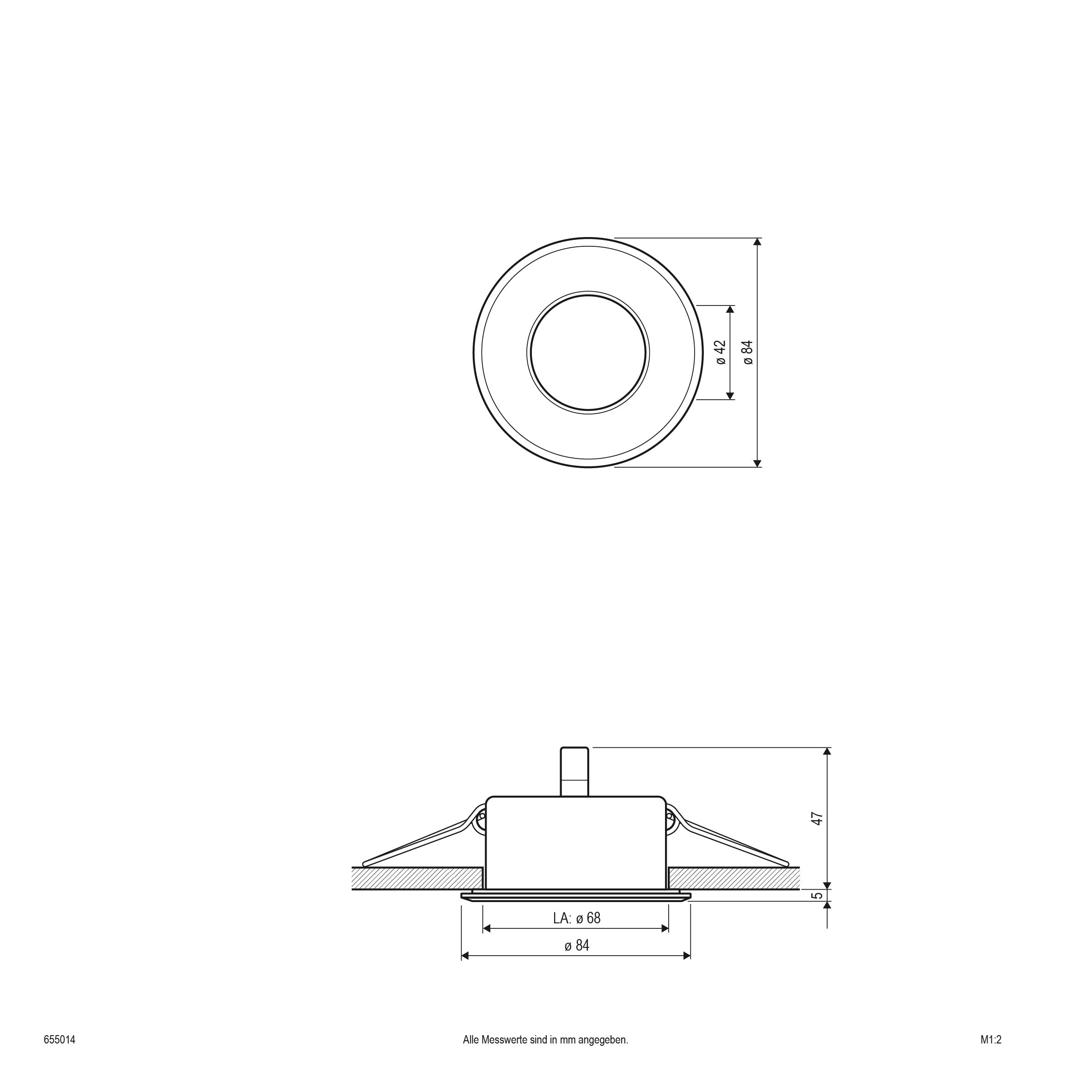 EVN Leuchte Chrom matt rund 84x52mm 12V IP65