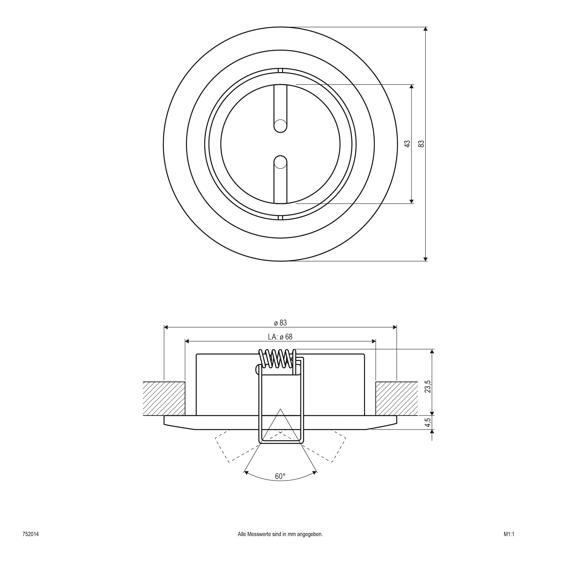 EVN Leuchte Chrom matt schwenkbar rund 83x28mm 12V IP20