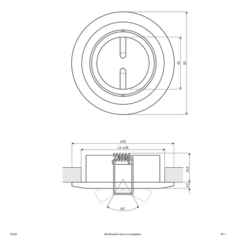 EVN Leuchte Messing schwenkbar rund 83x28mm 12V IP20