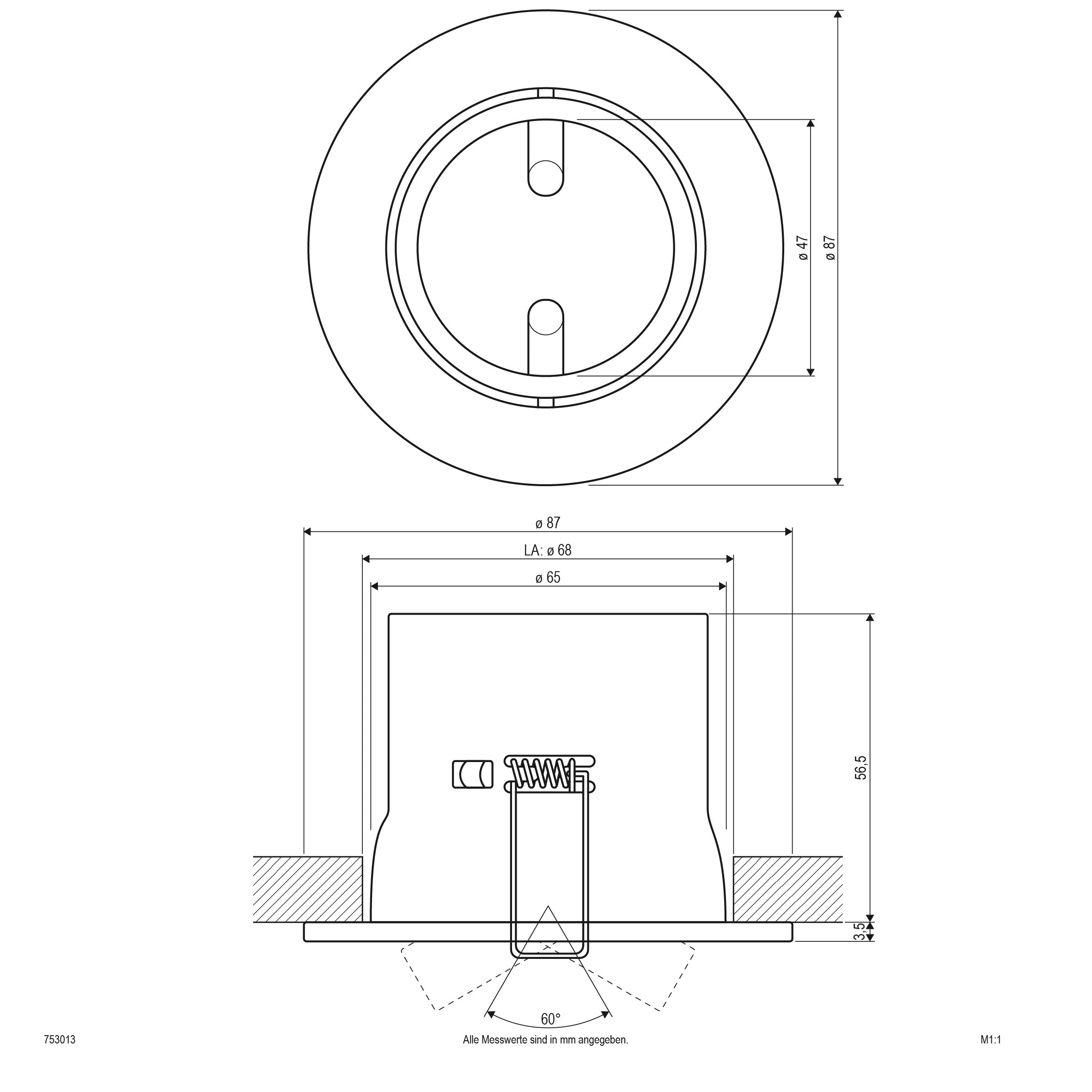EVN Leuchte Chrom gebürstet schwenkbar drehbar rund 87x60mm 12V IP20