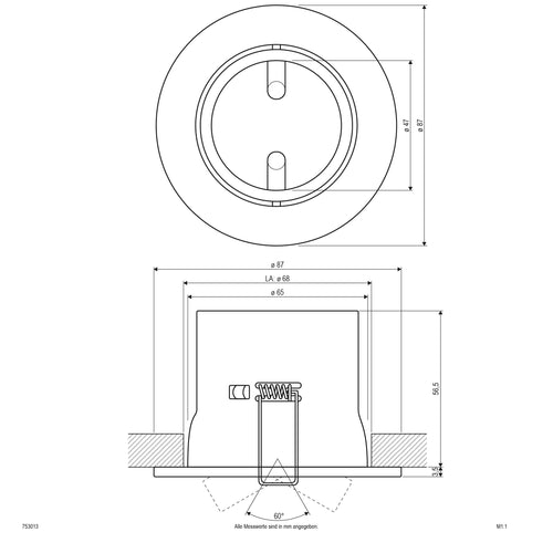 EVN Leuchte Chrom gebürstet schwenkbar drehbar rund 87x60mm 12V IP20