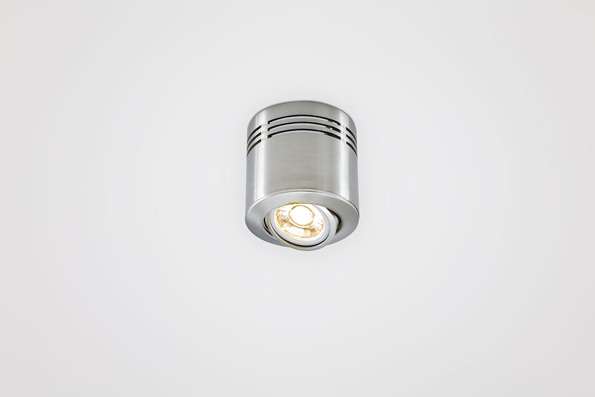 EVN Anbauleuchte Chrom satiniert schwenkbar drehbar rund 87x85mm 230V IP20