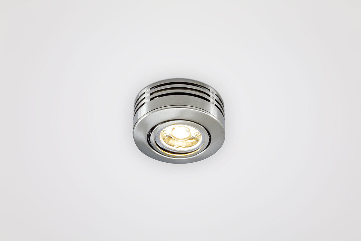 EVN Halbeinbauleuchte Chrom gebürstet schwenkbar drehbar rund 87x61mm 230V IP20