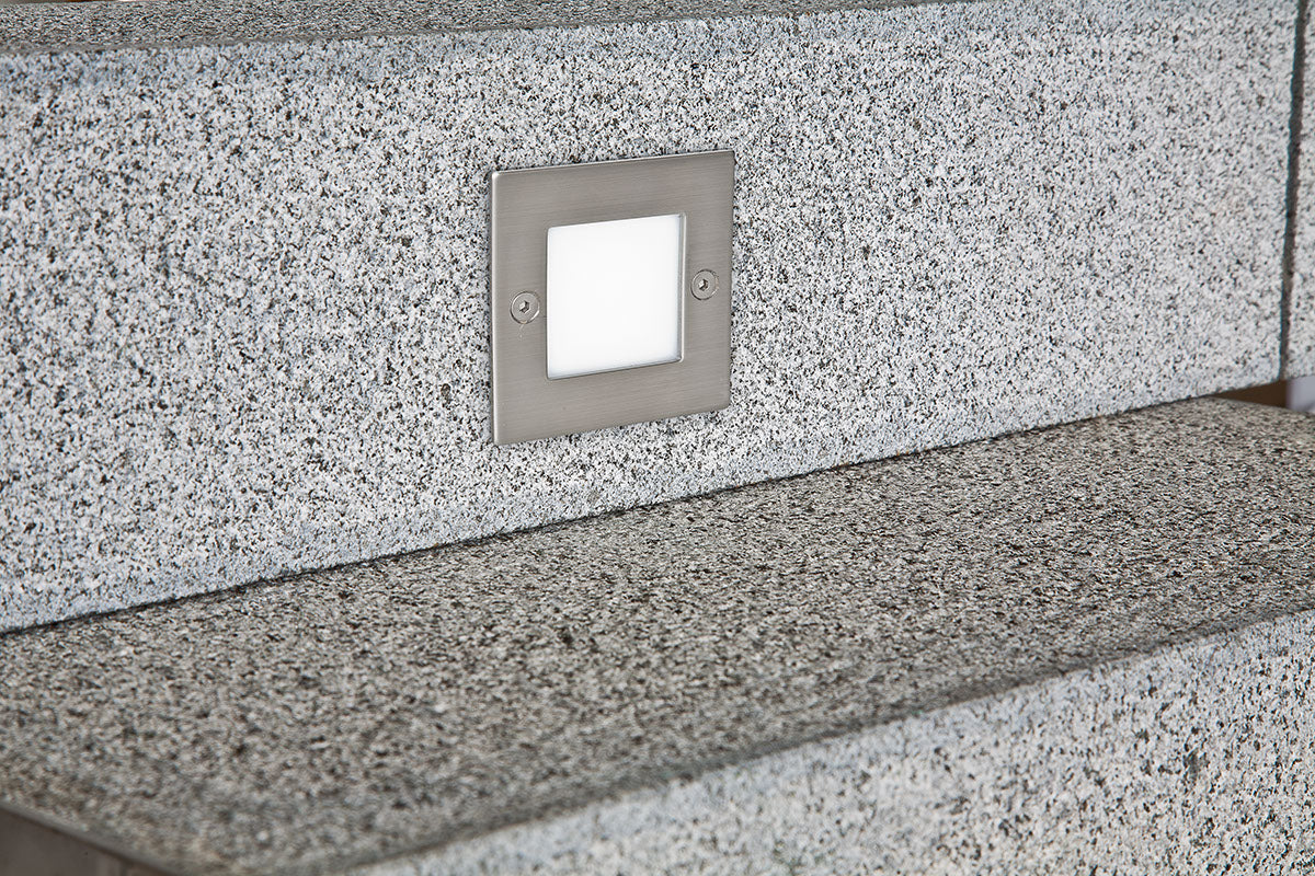 EVN LED Leuchte Edelstahl Optik viereckig 71x71x50mm 0,8W 6000K 36lm 230V IP54