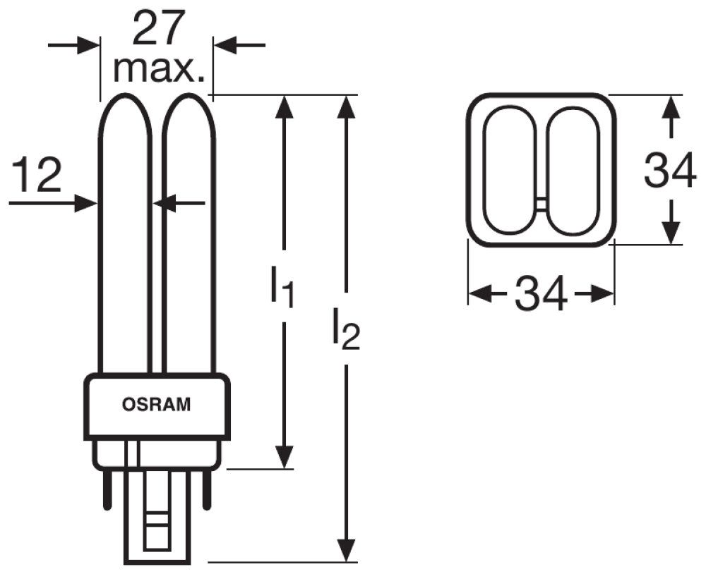 Osram Dulux D/E 18W/840 G24Q-2 4pin Lumilux kaltweiß