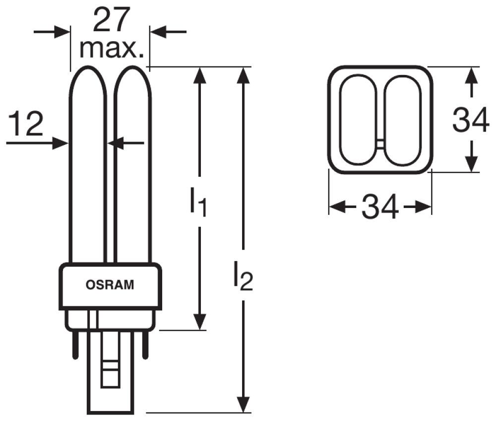 Osram Dulux D 13W/830 G24D-1 2pin Lumilux warmweiß