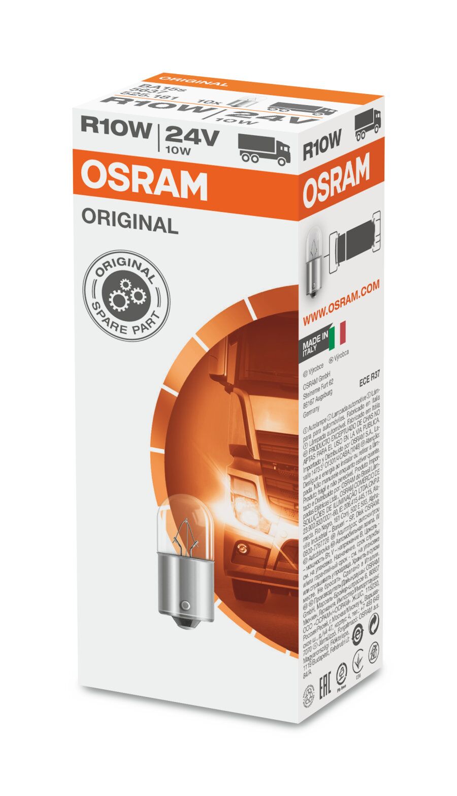 Osram Auto #5008 Original R10W 10W 12V BA15s