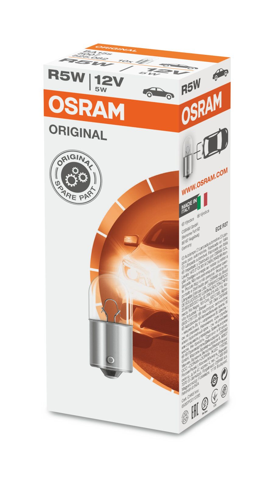 Osram Auto #5007 Original R5W 5W 12V BA15s