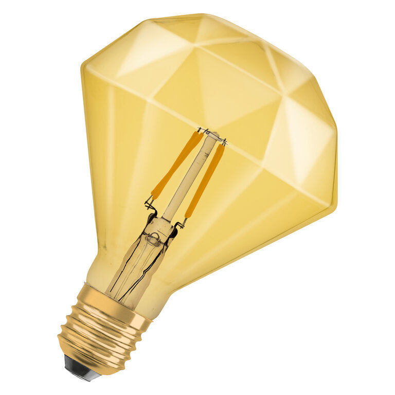 Osram / Ledvance LED Filament Vintage 1906 Edison Diamond gold 300° 4-40W/824 extra warmweiß 470lm E27 220-240V