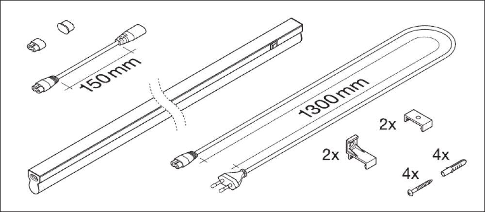 LEDVANCE LED Wand-/Deckenleuchte Linear Compact Switch 900 12W/840 1200lm 140° weiß IP20 kaltweiß nicht dimmbar